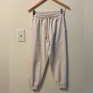Sara Stylish Cream Jogger Pants